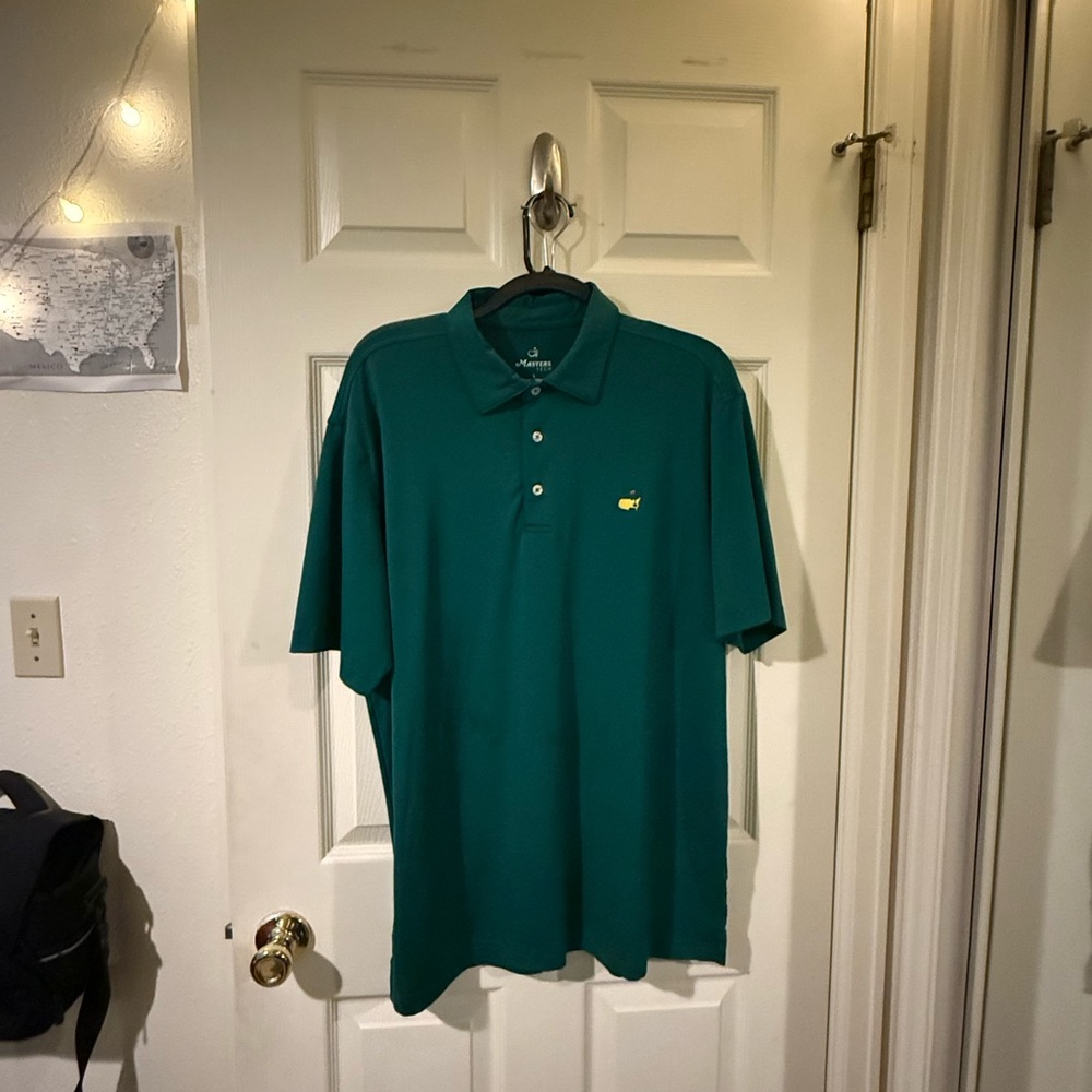 Masters Tech Green Performance Polo Golf Shirt (Size Large)